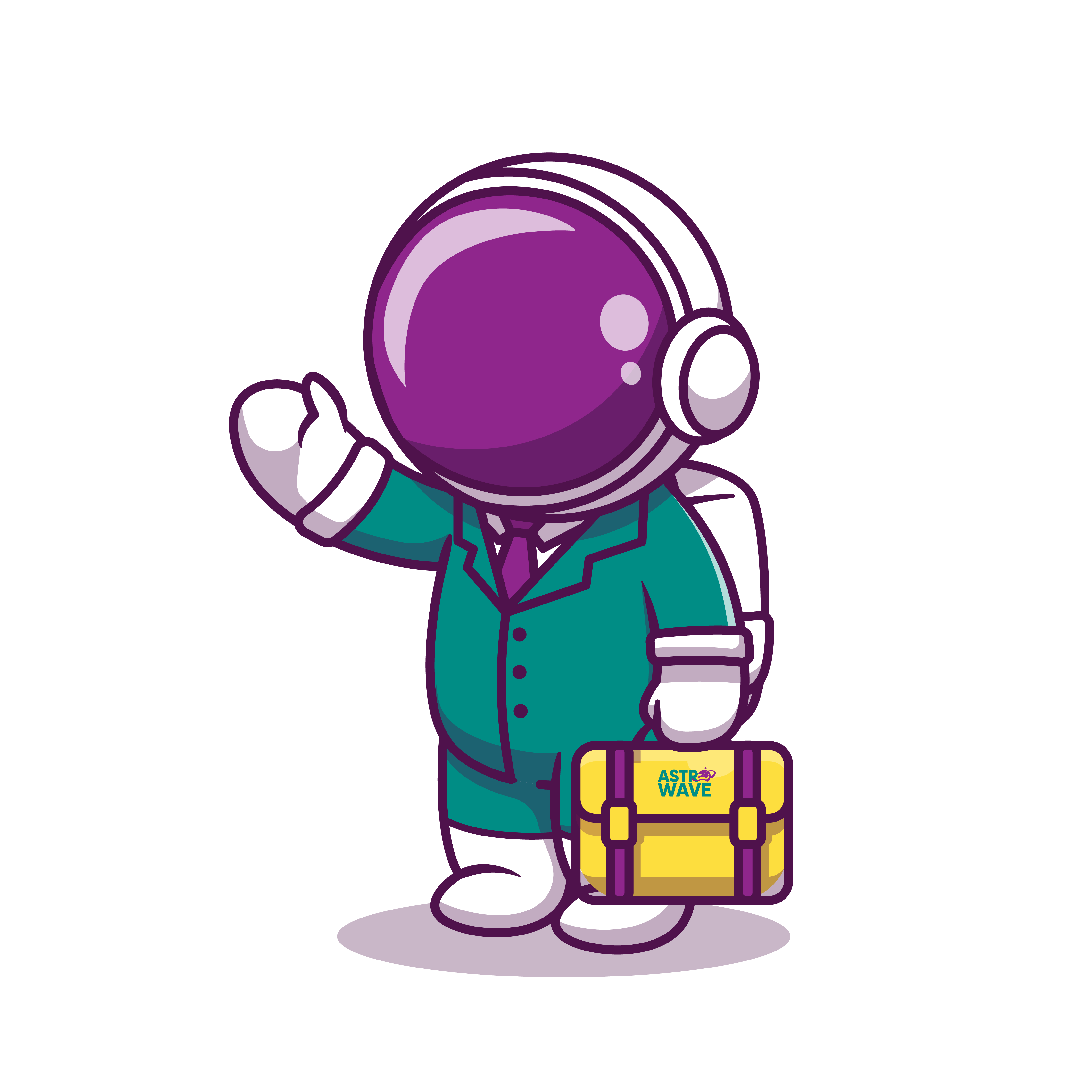 Astrowave astronaut businessman with bag