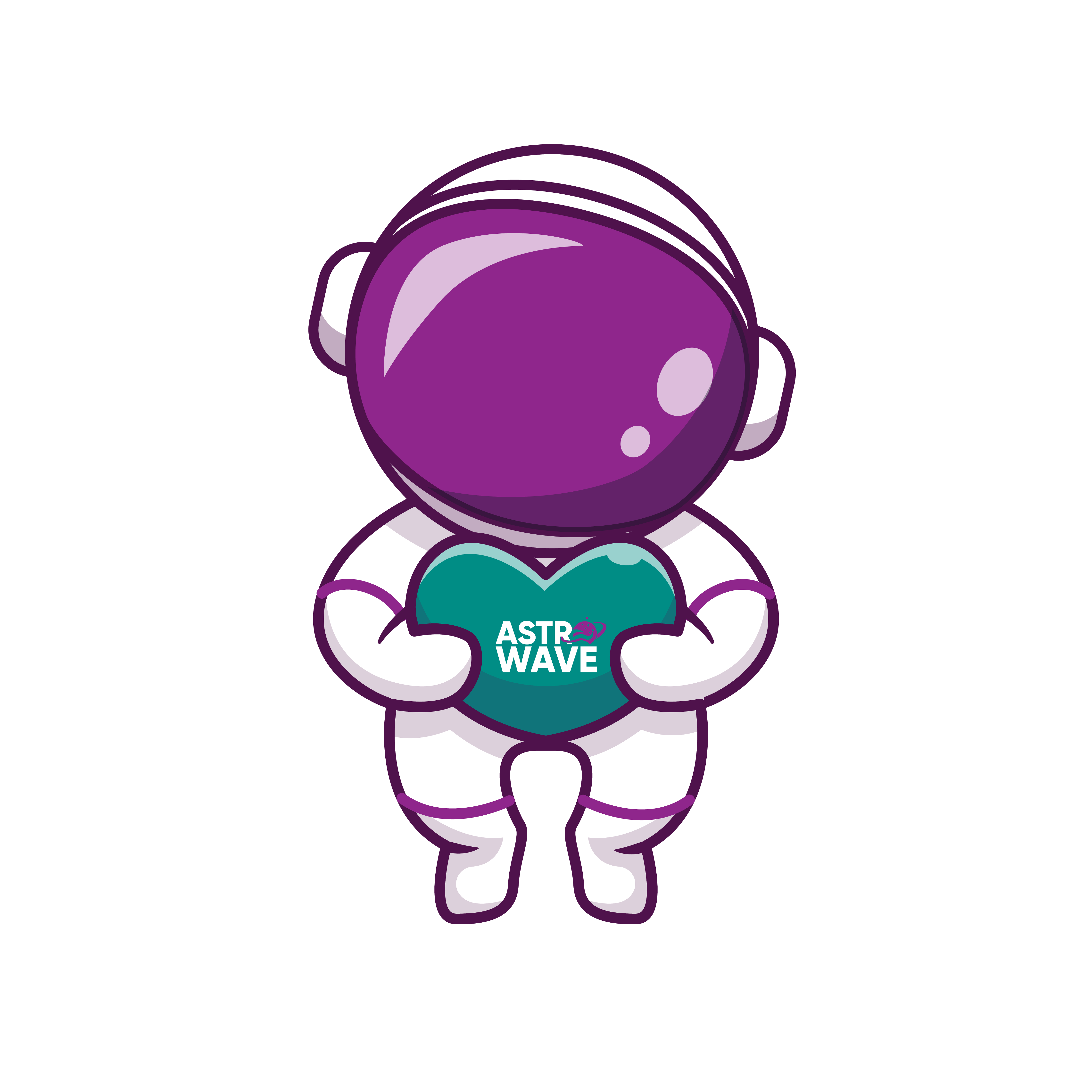 Astrowave astronaut holding love heart