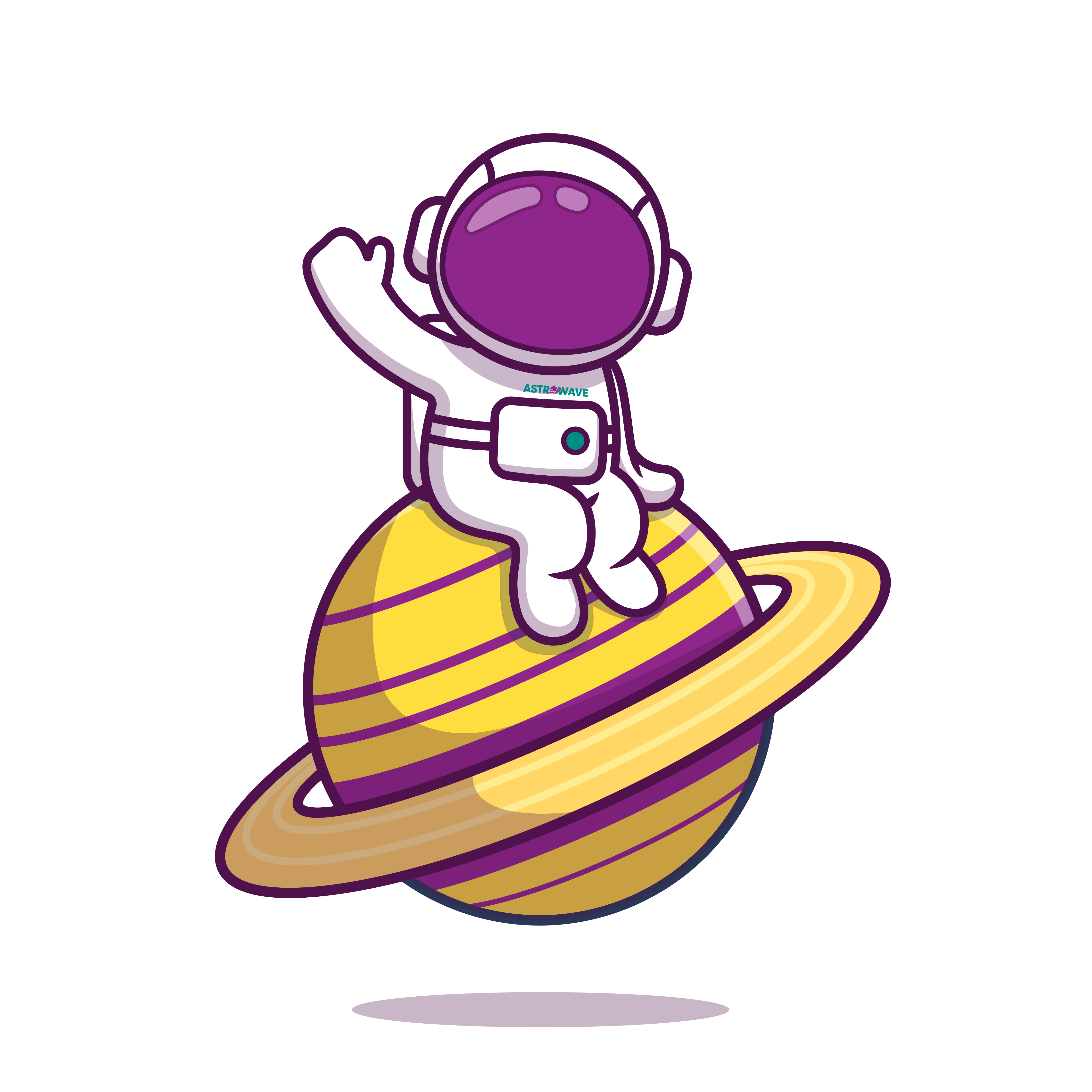 Astrowave astronaut sitting on planet